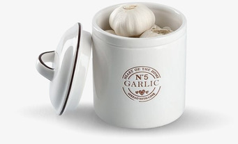 Bild av stilfull vitlöksburk i keramik med elegant design