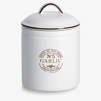 Bild av stilren vitlökburk i keramik med elegant design