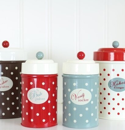 Plåtburk Betty Bakpulver från Strömshaga i retrodesign