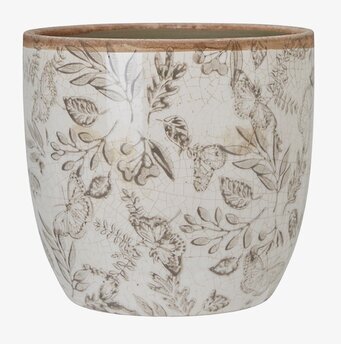 Bild av rustik kruka med botaniskt mönster och charm