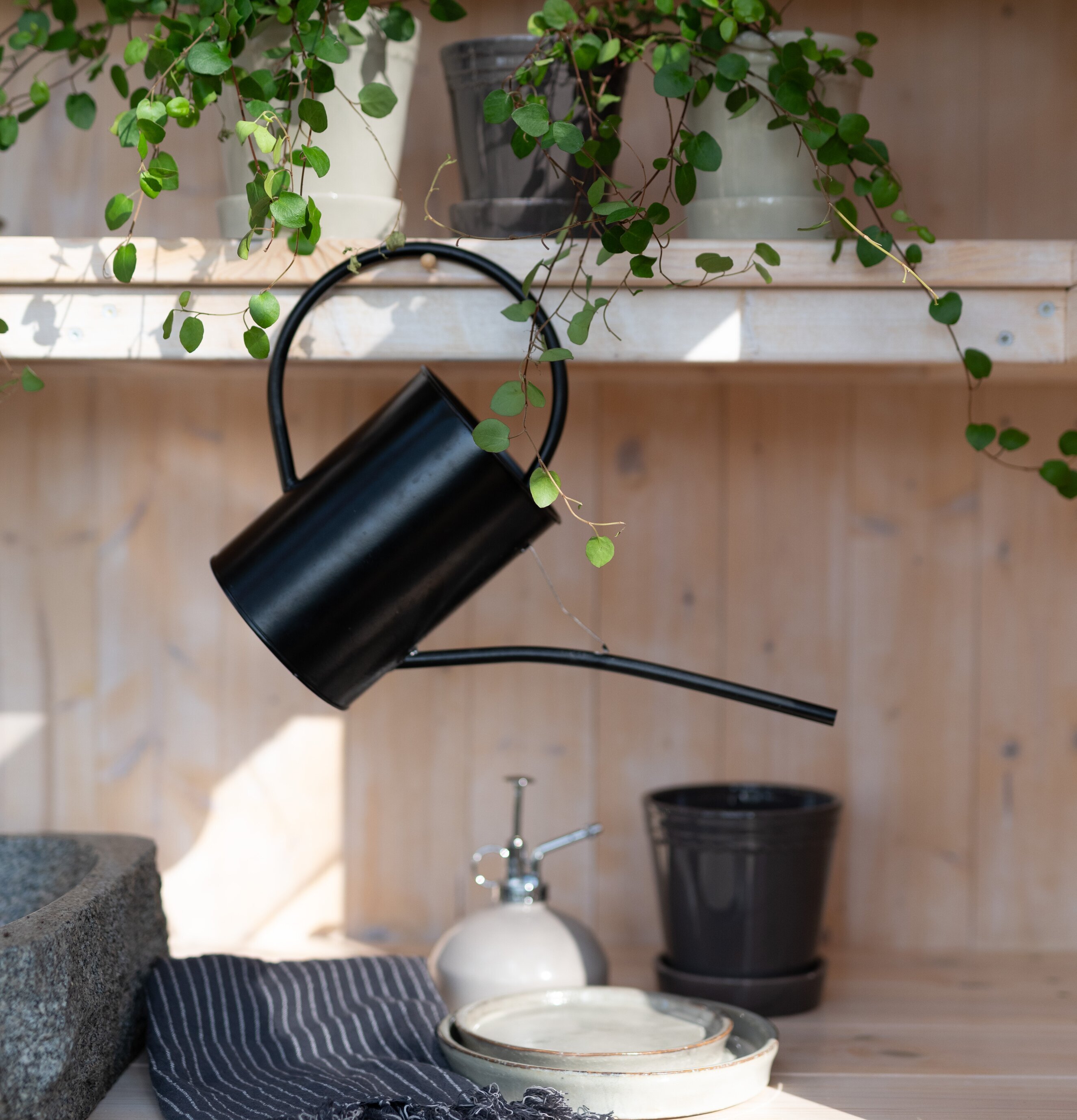 Vattenkanna Savanna Matt Svart Wikholm Form Vattenkannor för inomhusbruk utomhusbruk