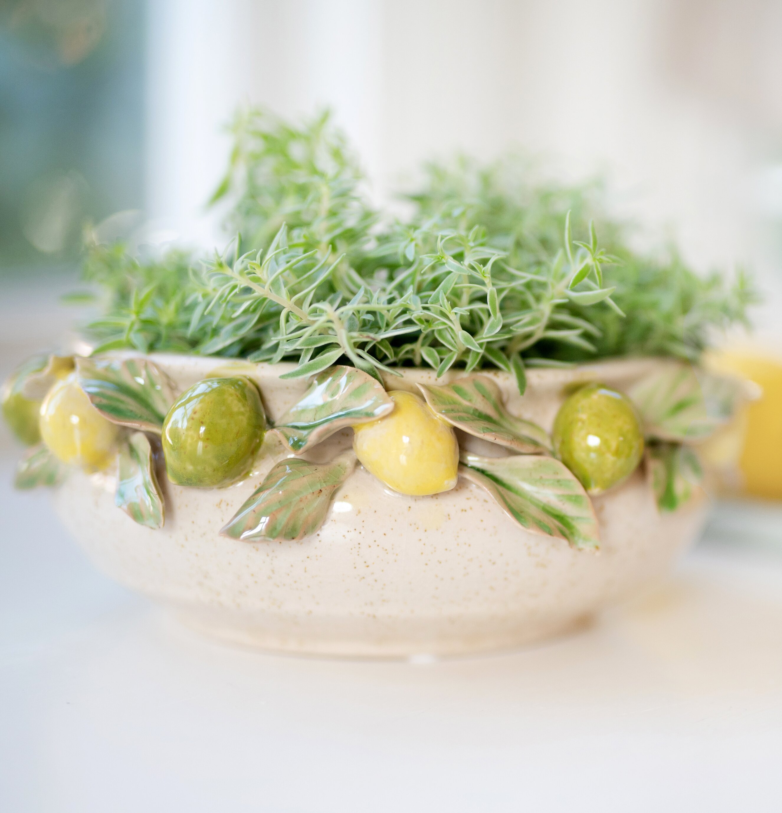 Citra Plantering Offwhite/Gul/Grön Wikholm Form Krukor Örtkrukor Glaskrukor