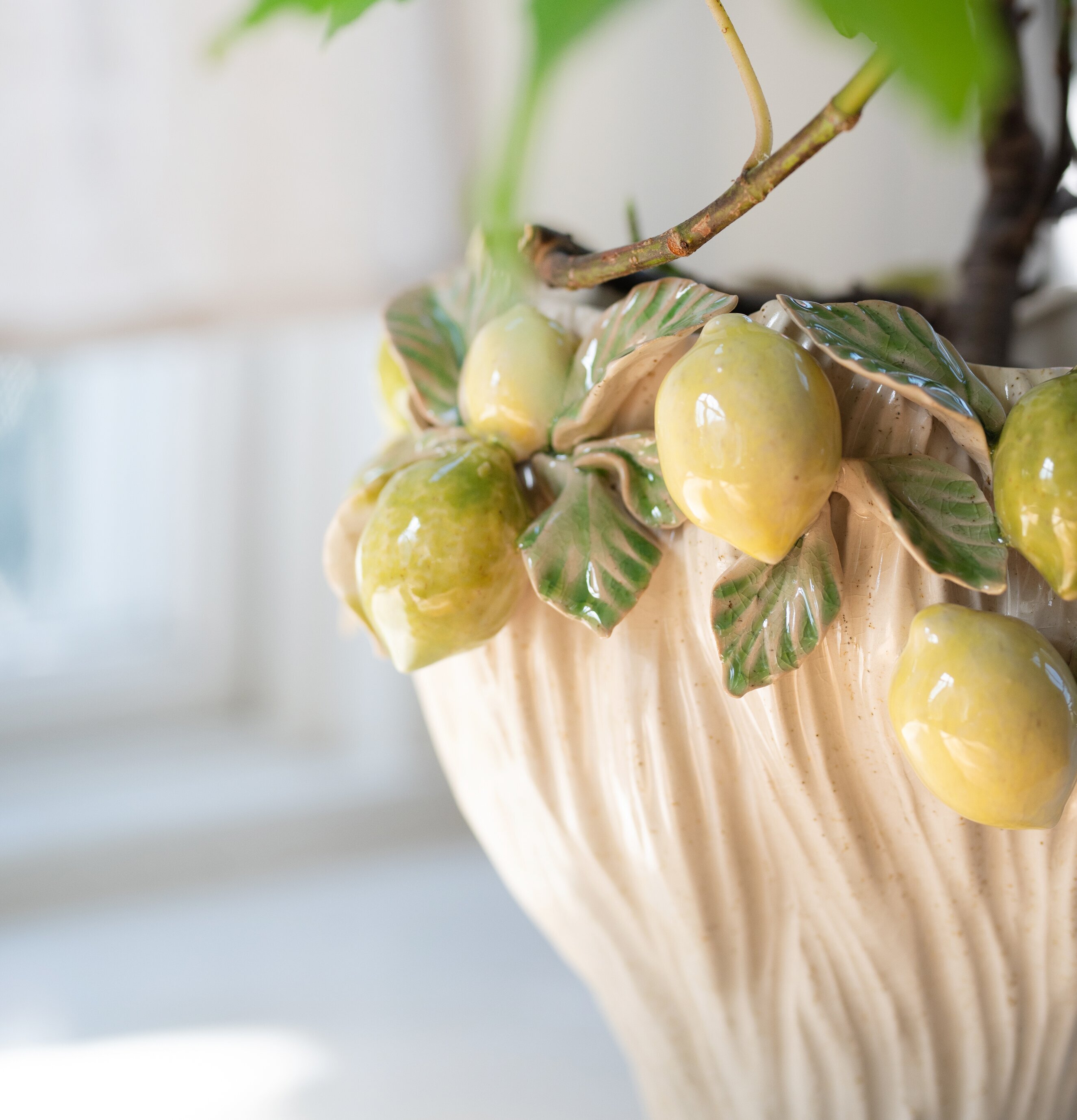 Citra Kruka Offwhite/Gul/Grön Wikholm Form Krukor Örtkrukor Glaskrukor