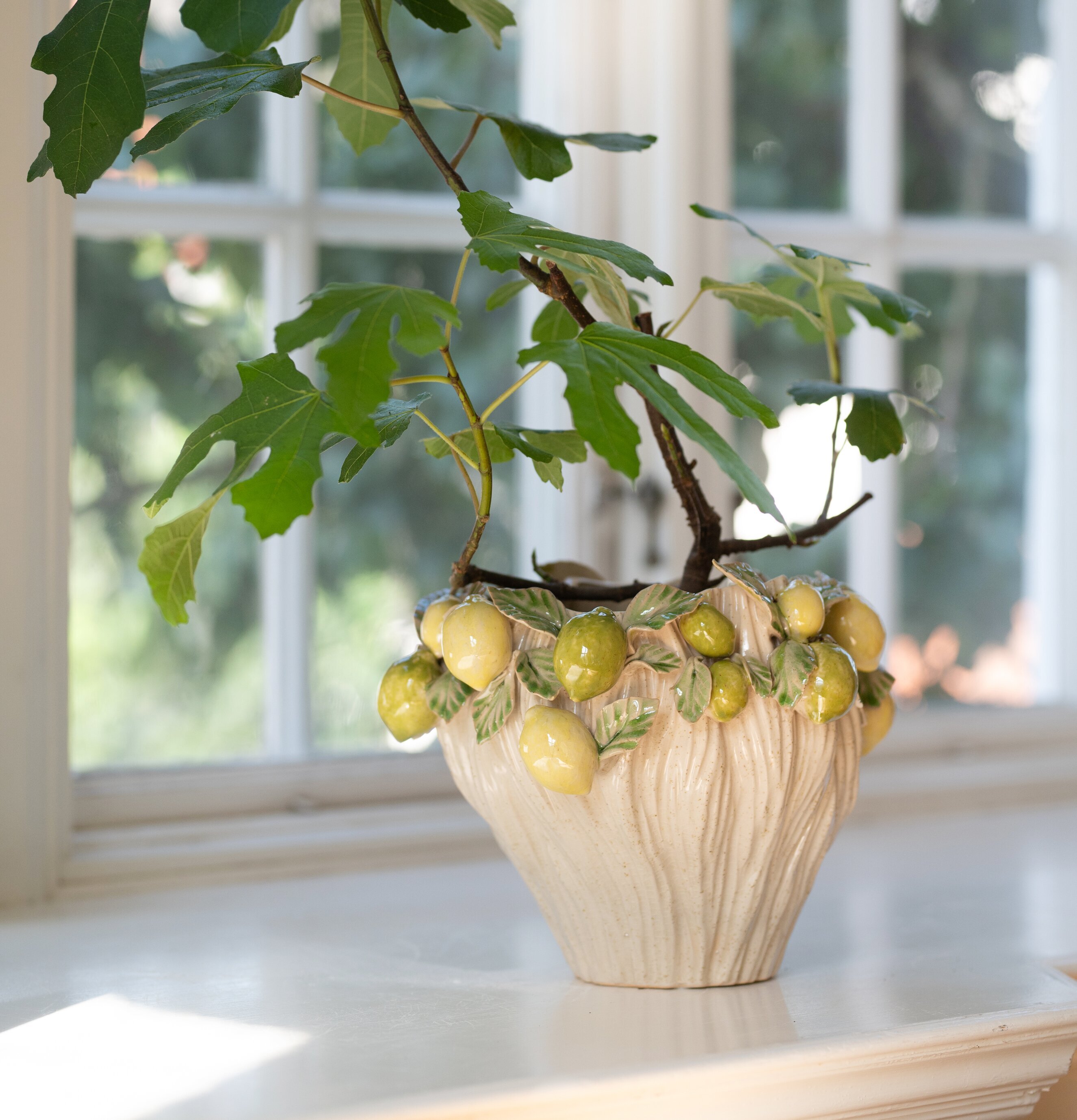 Citra Kruka Offwhite/Gul/Grön Wikholm Form Krukor Örtkrukor Glaskrukor