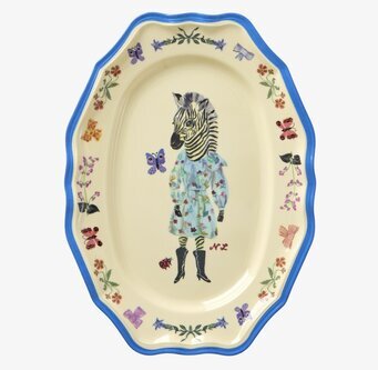 Serveringsfat Vintage Blue - Nathalie L'ete Print Rice Serveringsbrickor Brickset