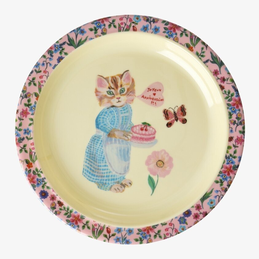 Barntallrik Vintage Pink - Rice x Nathalie Lété Tallrikar Djupa tallrikar (ej skål) Desserttallrikar Assietter Barntallrikar