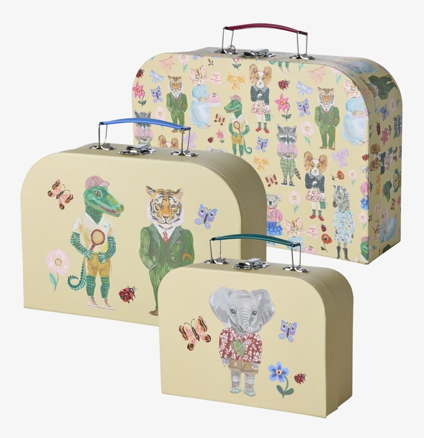 Väskor 3-Pack Cardboard Cream - Rice x Nathalie Lété Övrig prydnad/dekoration för inredning innemiljö