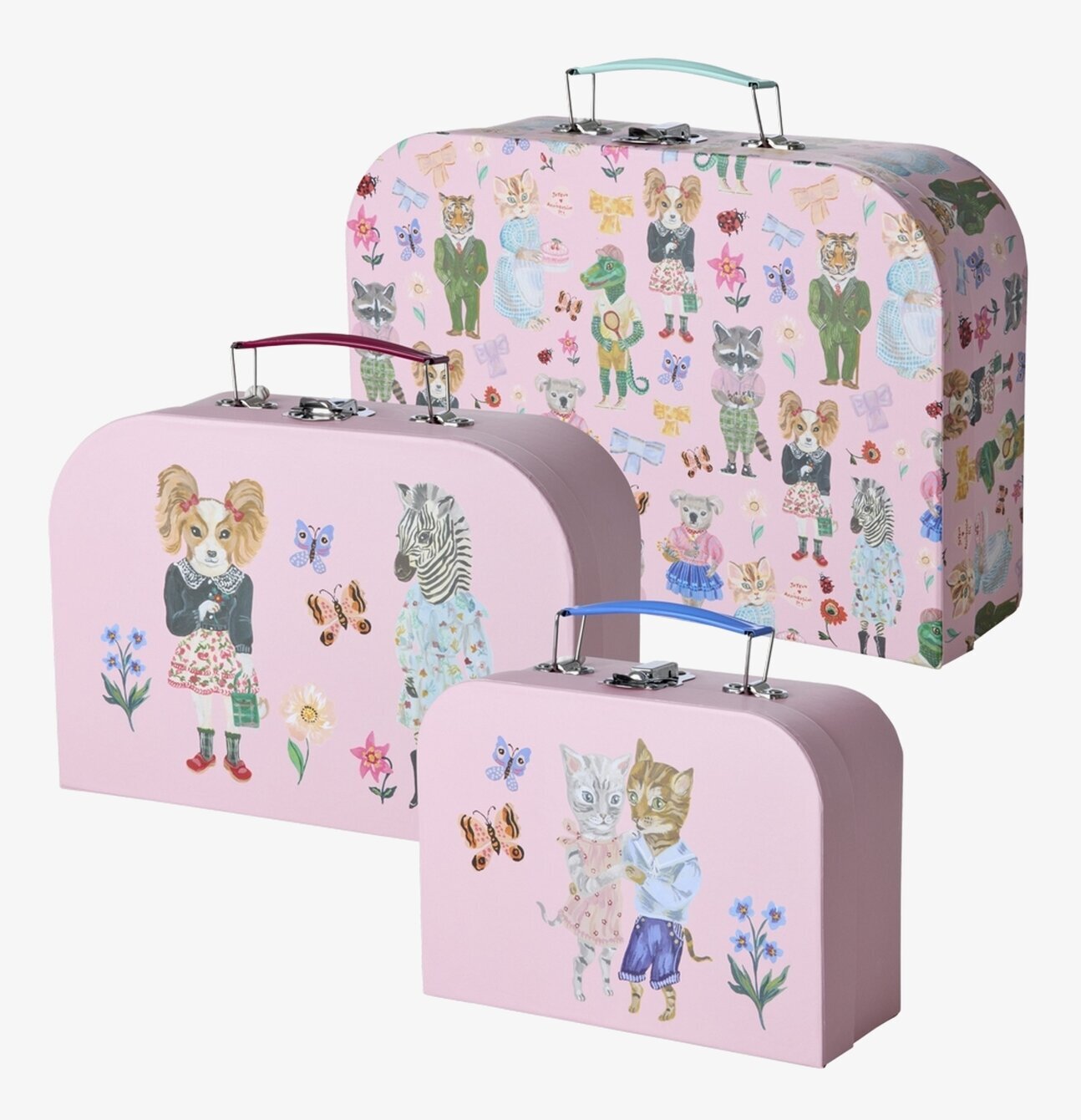 Väskor 3-Pack Cardboard Pink - Rice x Nathalie Lété Övrig prydnad/dekoration för inredning innemiljö