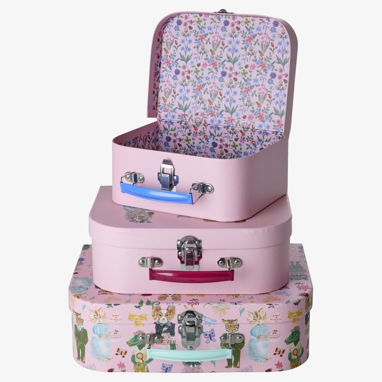 Väskor 3-Pack Cardboard Pink - Rice x Nathalie Lété Övrig prydnad/dekoration för inredning innemiljö