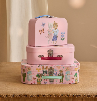 Väskor 3-Pack Cardboard Pink - Rice x Nathalie Lété Övrig prydnad/dekoration för inredning innemiljö