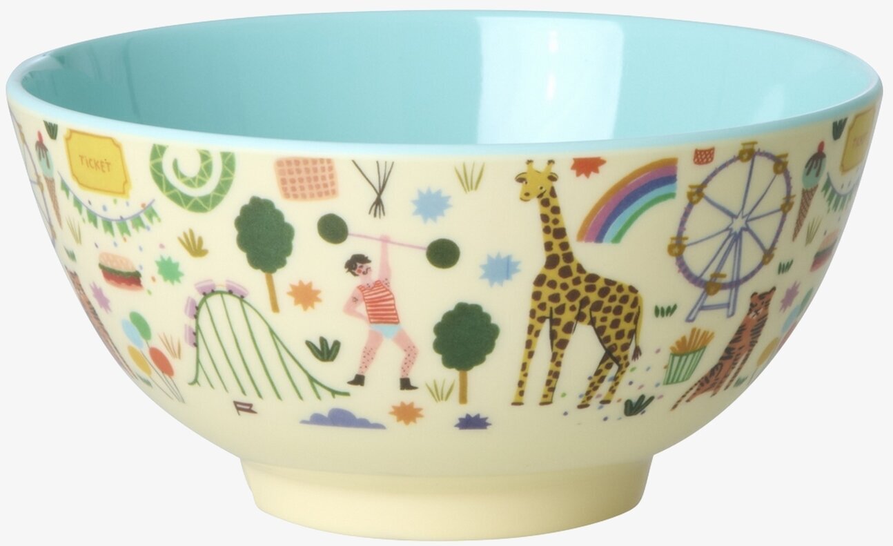 Skål Melamin - Fun Fair Print Mint Rice Skålar att äta ur tilltugg Såskannor/Vispskål servering Matlådor