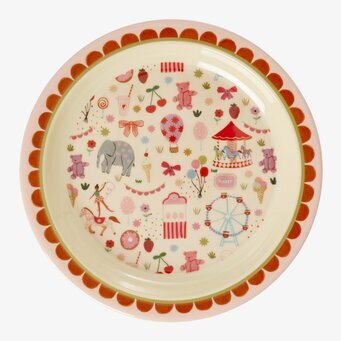 Bild av lekfull och färgglad barntallrik med cirkustema