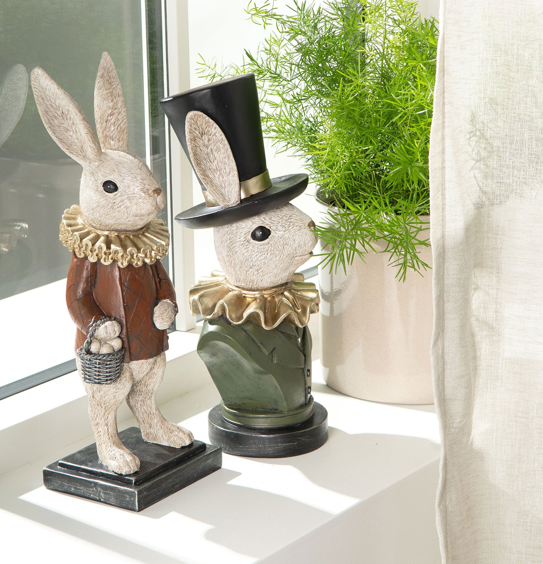 Kanin Med Hatt Poly A Lot Decoration Kaniner för prydnad/dekoration Prydnadskaniner Dekorationskaniner Bunnys dekoration