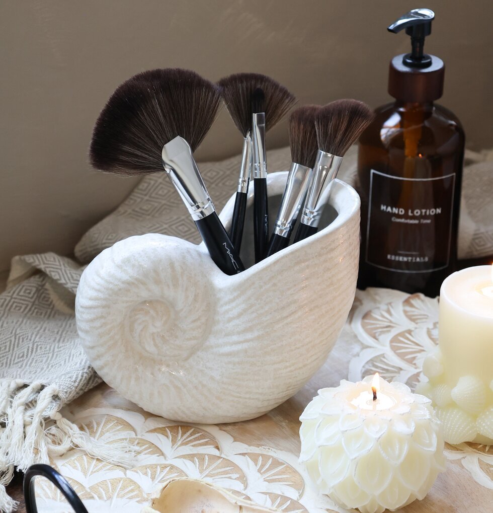 Vas Mussla Liten Antique Creme Chic Vaser Övrig prydnad/dekoration för inredning innemiljö