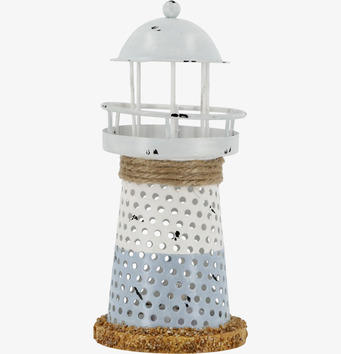 Bild av dekorativt fyrtorn med LED och maritim känsla