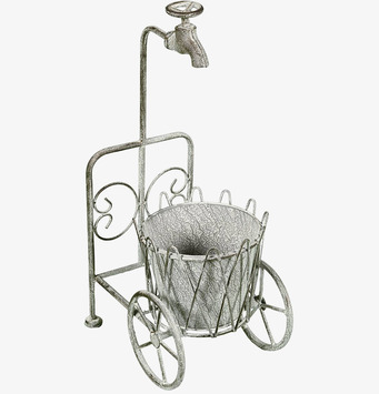 Bild av unik planteringsvagn med antik metallfinish