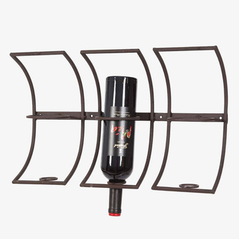 Bild av väggmonterat vinställ för tre flaskor