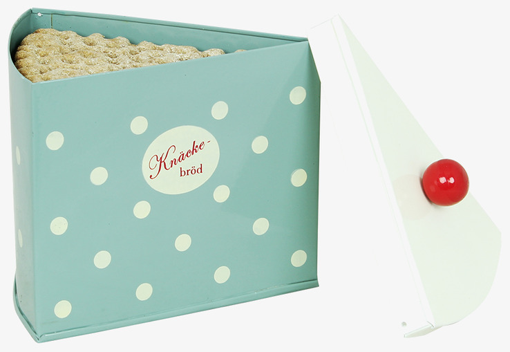 Plåtburk Trekant Knäckebröd Betty från Strömshaga, turkos
