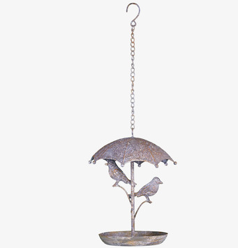 Bild av ett hängande fågelbad med dekorativ design