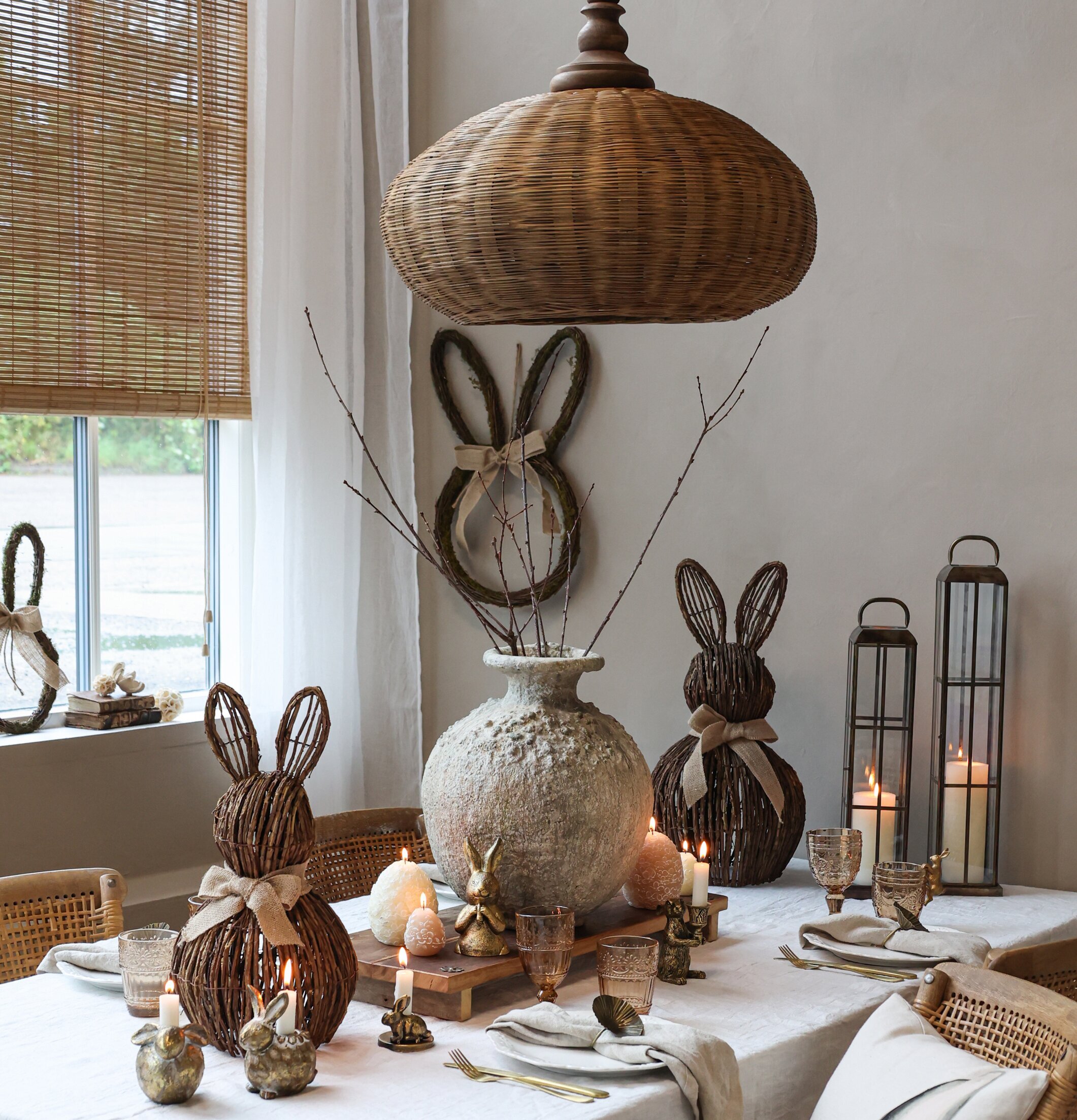 Dekoration Kanin 55cm Chic Antique Kaniner för prydnad/dekoration Prydnadskaniner Dekorationskaniner Bunnys dekoration