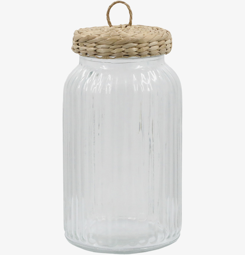 Glasburk Med Flätat Lock Stor Chic Antique Glasburkar