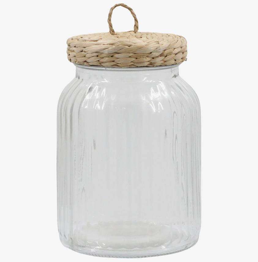 Glasburk Med Flätat Lock Mellan Chic Antique Glasburkar