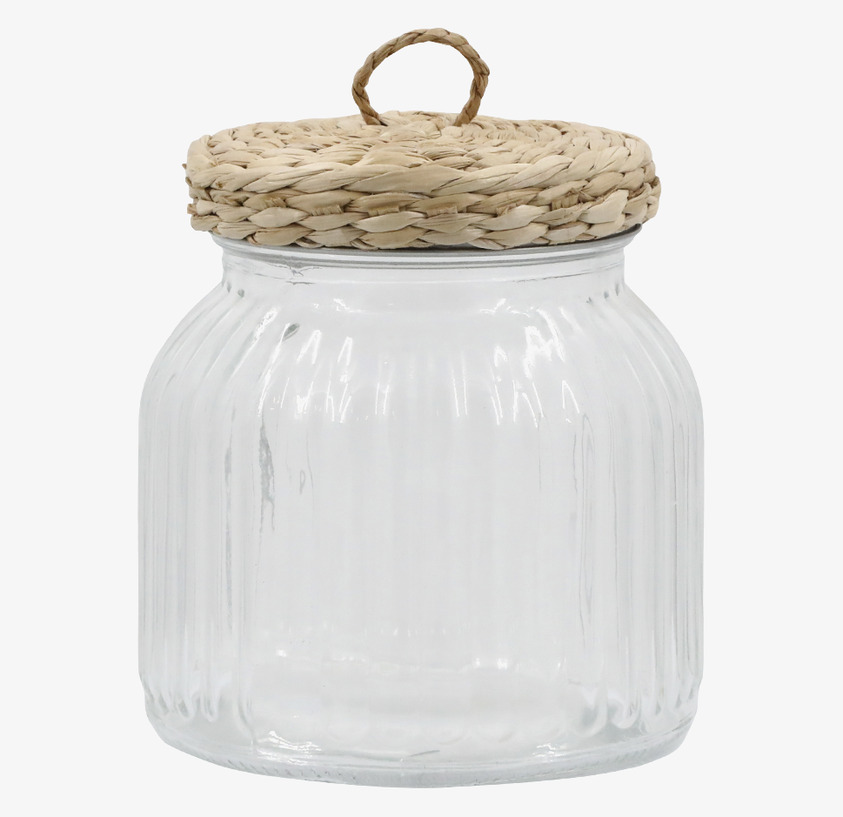 Glasburk Med Flätat Lock Liten Chic Antique Glasburkar