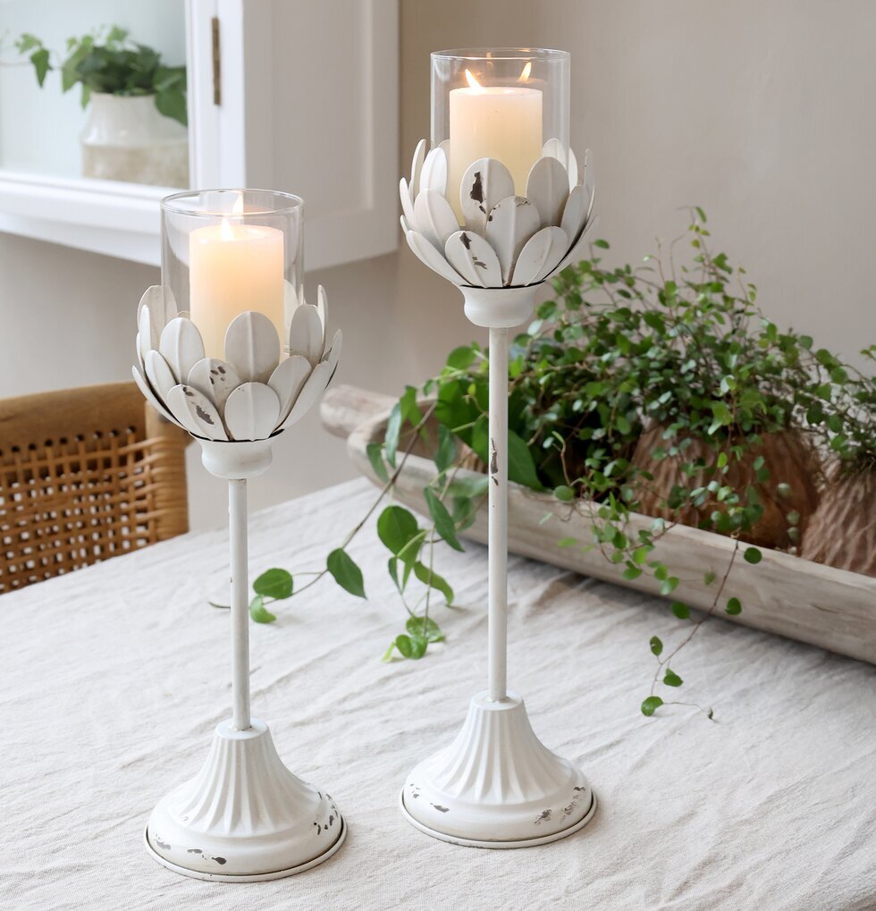 Ljusstake Antique Creme 43cm 36.5cm Chic Ljusstakar Adventsstakar Ljushållare Ljushyllor