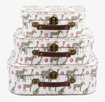 Party Safari 3-pack Suitcase från Sass & Belle med djurmotiv