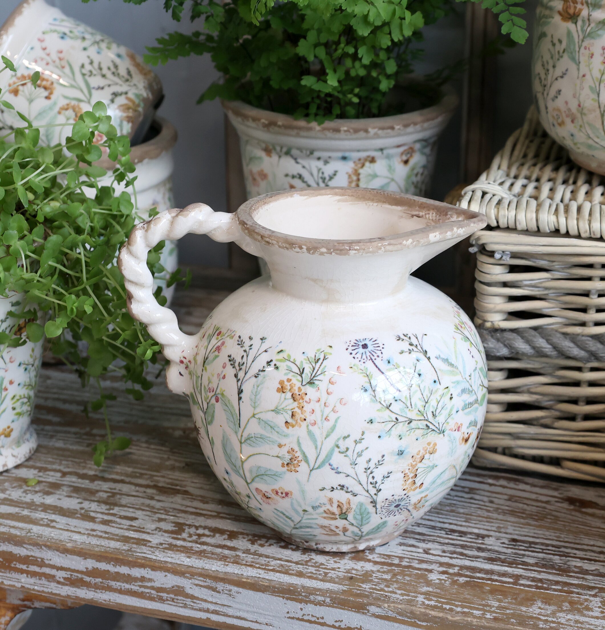 Maxime Kanna Med Blomstermönster Chic Antique Vaser Övrig prydnad/dekoration för inredning innemiljö