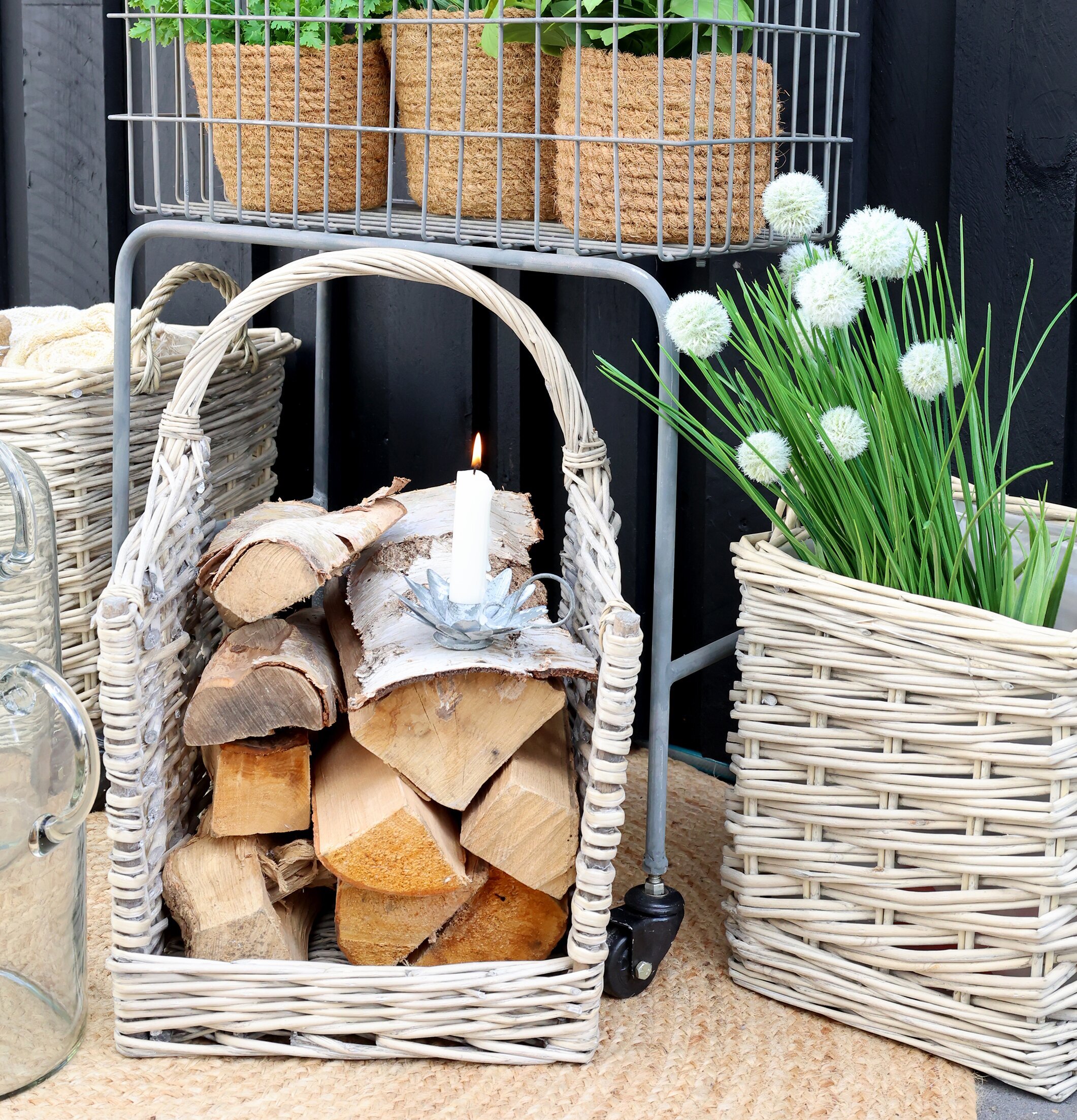 Vedkorg Pil Natur Chic Antique