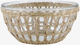 Skål Med Flätad Korg Ø27cm Chic Antique Skålar att äta ur tilltugg Såskannor/Vispskål servering Matlådor Förvaring