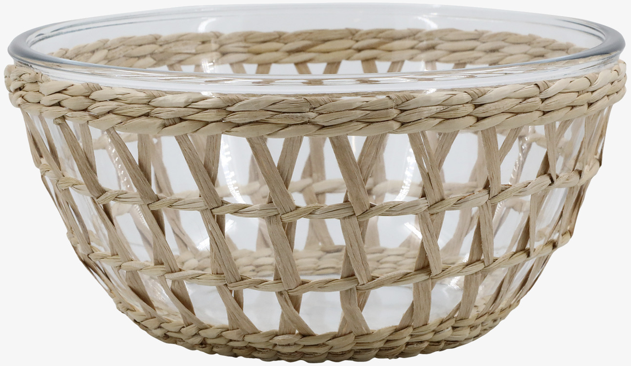 Skål Med Flätad Korg Ø23cm Chic Antique Skålar att äta ur tilltugg Såskannor/Vispskål servering Matlådor Förvaring