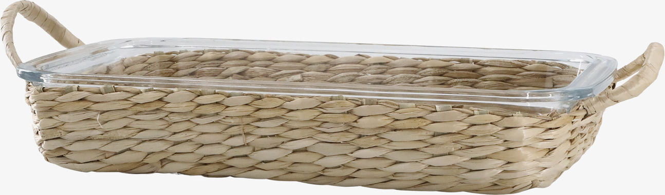 Glasform Med Flätad Korg 34.5cm Chic Antique Skålar att äta ur tilltugg Såskannor/Vispskål Skål servering Matlådor