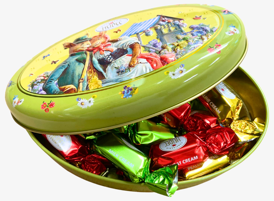 Påskask Oval Heidel Choklad Chokladstrutar