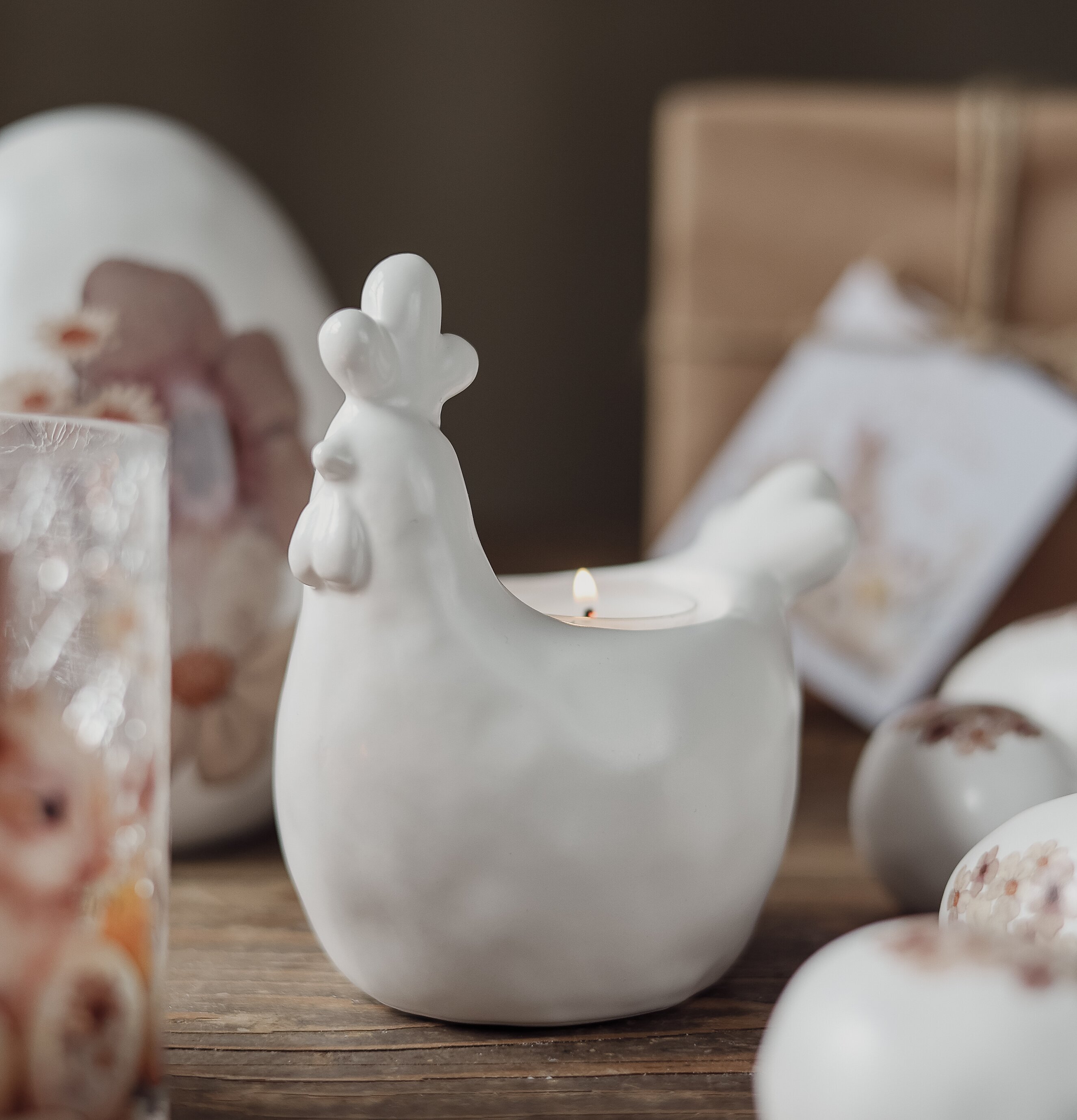 Ljuslykta Tupp Matt Vit Majas Cottage Ljusstakar Adventsstakar Ljushållare Ljushyllor Lyktor Endless Light Ljuslyktor