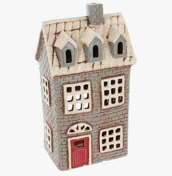 Bild av charmig ljuslykta i rustik byggnadsdesign