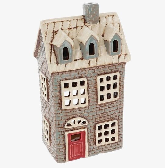 Bild av charmig ljuslykta i rustik byggnadsdesign