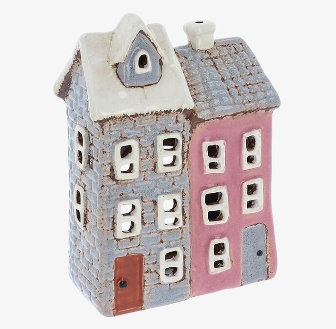 Ljuslykta Village Pottery - Tiled Two Houses Joe Davies Lyktor Endless Light Ljuslyktor