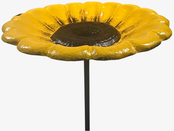 Bild av ett solrosinspirerat fågelbad för trädgården