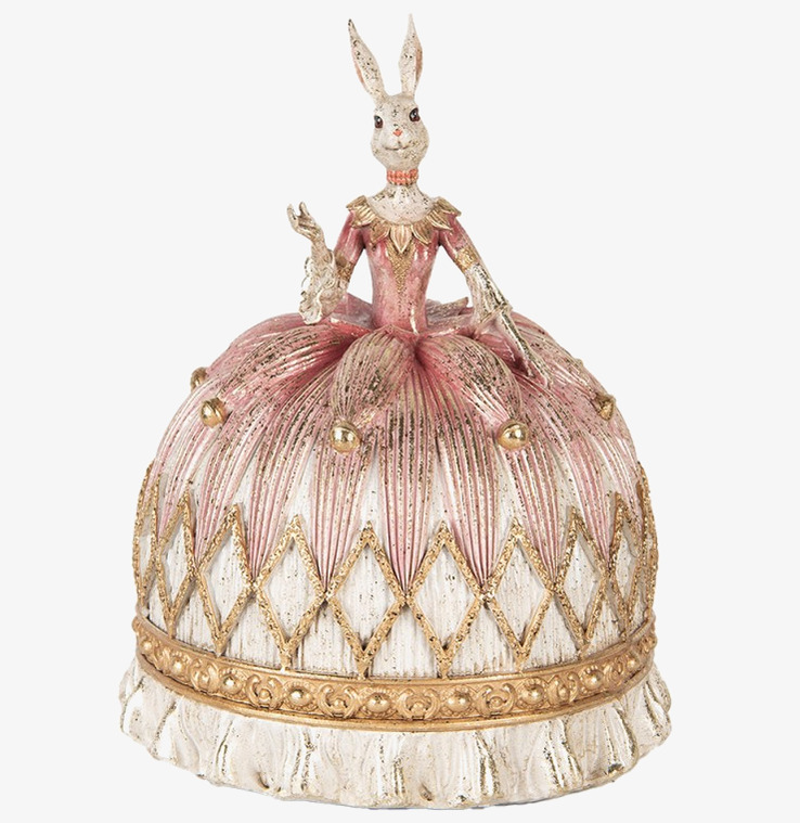 Figurin Kanin Vit/Rosa Clayre & Eef Kaniner för prydnad/dekoration Prydnadskaniner Dekorationskaniner Bunnys dekoration