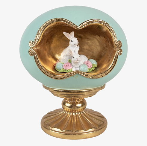 Dekoration Kaniner Turkos/Guld Clayre & Eef för prydnad/dekoration Prydnadskaniner Dekorationskaniner Bunnys dekoration