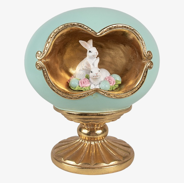 Dekoration Kaniner Turkos/Guld Clayre & Eef för prydnad/dekoration Prydnadskaniner Dekorationskaniner Bunnys dekoration