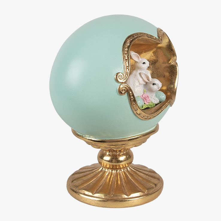 Dekoration Kaniner Turkos/Guld Clayre & Eef för prydnad/dekoration Prydnadskaniner Dekorationskaniner Bunnys dekoration