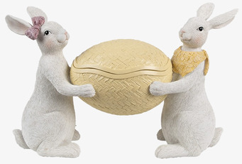 Bild av charmig påskdekoration med kaniner och ägg