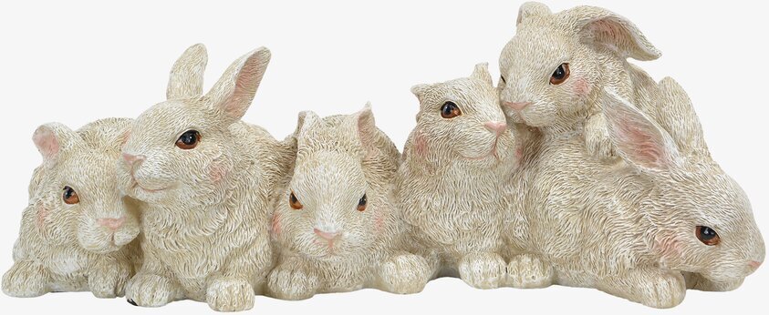 Kaniner På Rad Vit Poly A Lot Decoration för prydnad/dekoration Prydnadskaniner Dekorationskaniner Bunnys dekoration