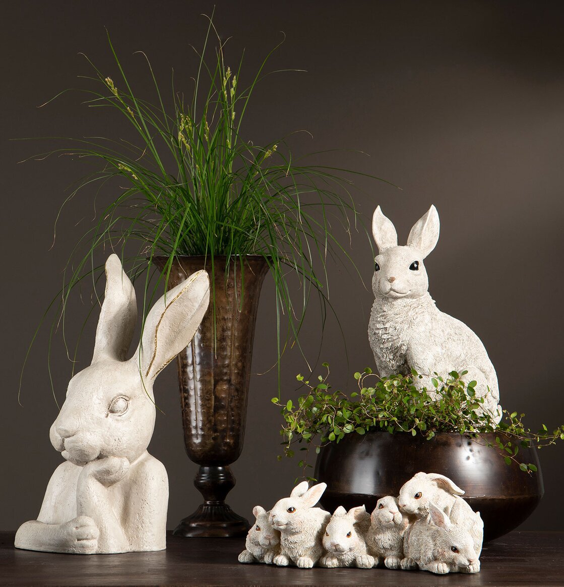 Kaniner På Rad Vit Poly A Lot Decoration för prydnad/dekoration Prydnadskaniner Dekorationskaniner Bunnys dekoration