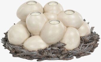 Bild av unik ljusstake med antik finish och äggdesign