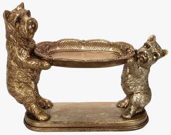 Bild av dekorativ skulptur med två hundfigurer