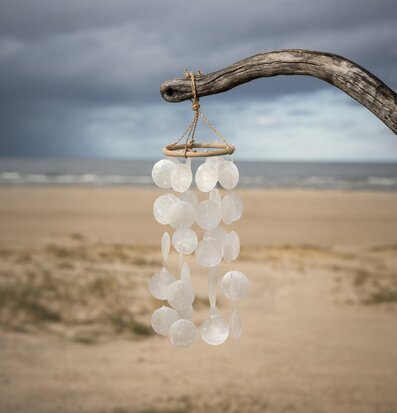 Bild av stilrent vindspel i harmonisk naturmiljö